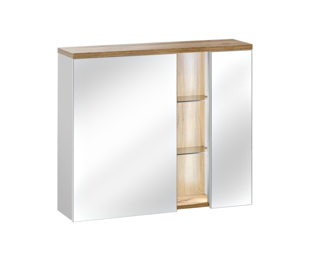 Peegelkapp Comad BAHAMA WHITE 80 cm, wotani tamm ja valge