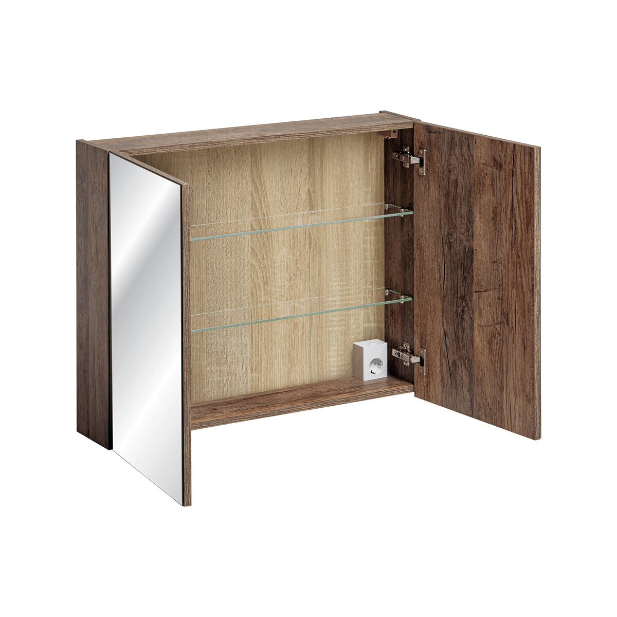 Peegelkapp Comad Santa Fe Oak 80 cm, Santa Fe vintage-tamm