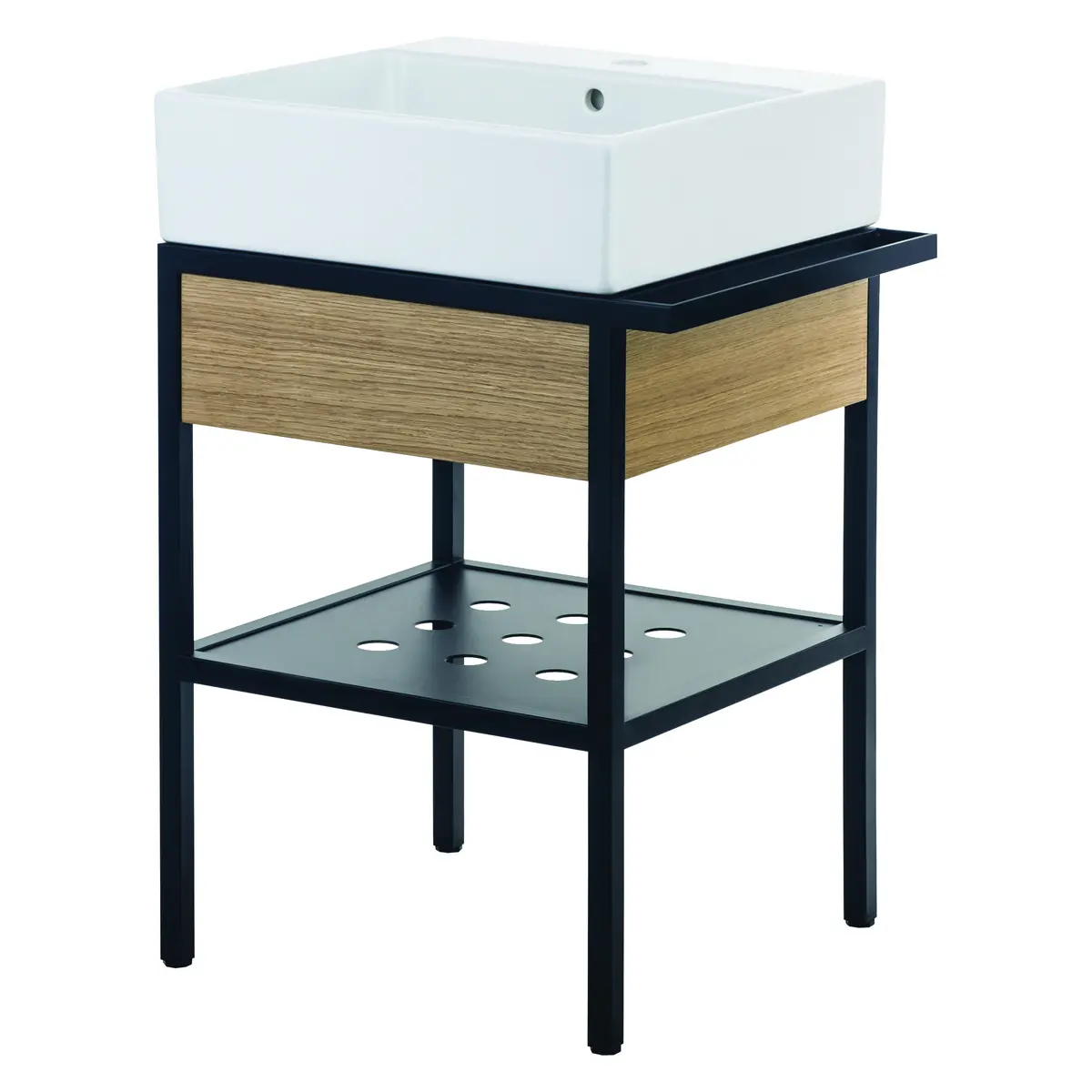 Põrandal seisev valamukonsool Deante Temisto 565x500 mm, must/tamm/valge