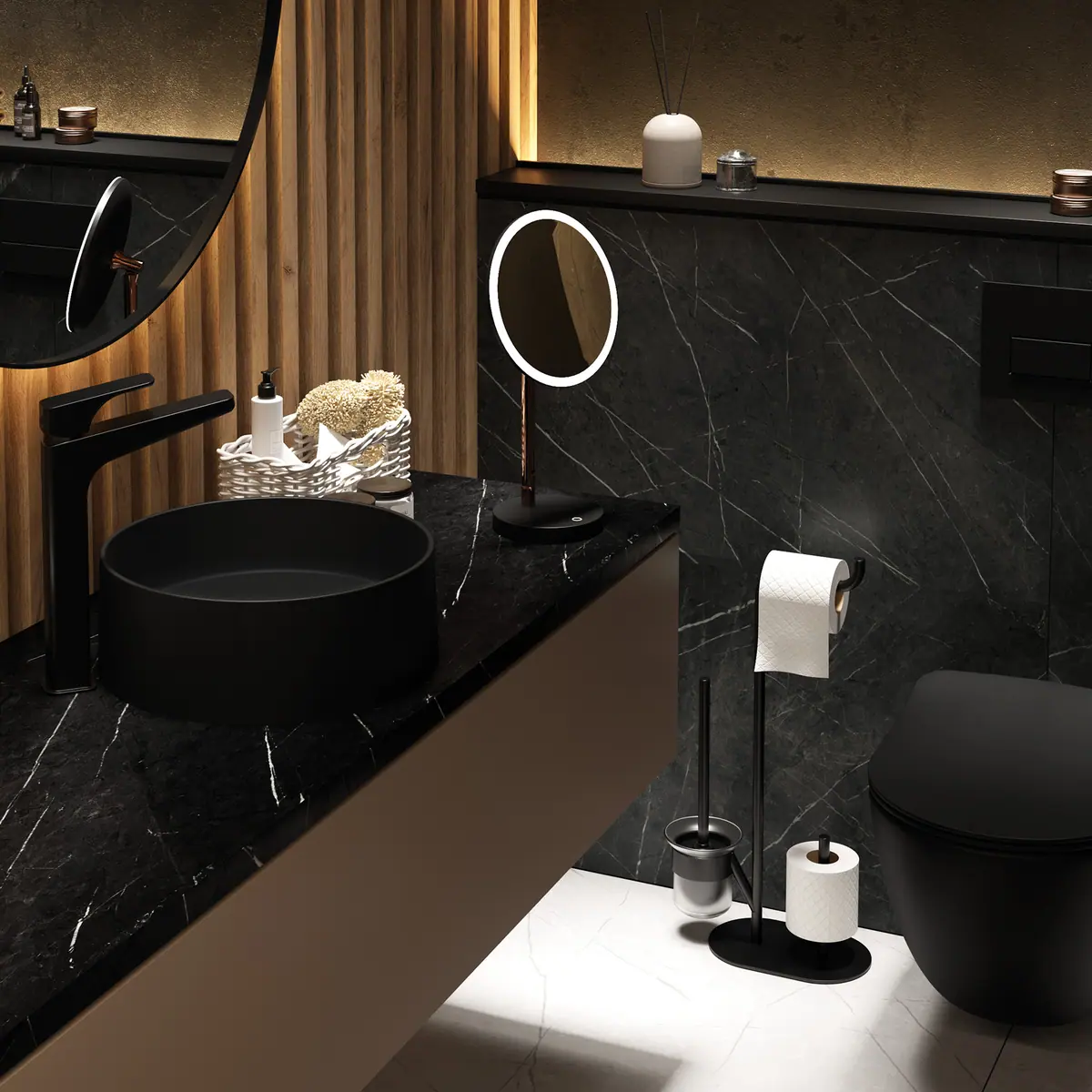 Seinapealne WC-pott Deante Peonia 510x360 mm, must