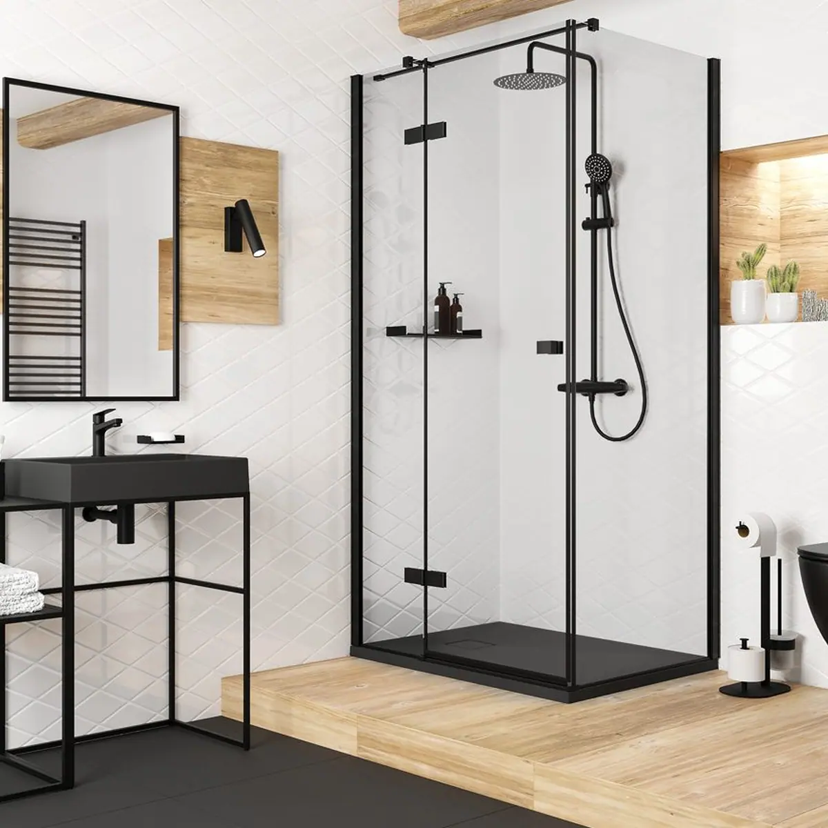 Seinapealne WC-pott Deante Peonia 510x360 mm, must