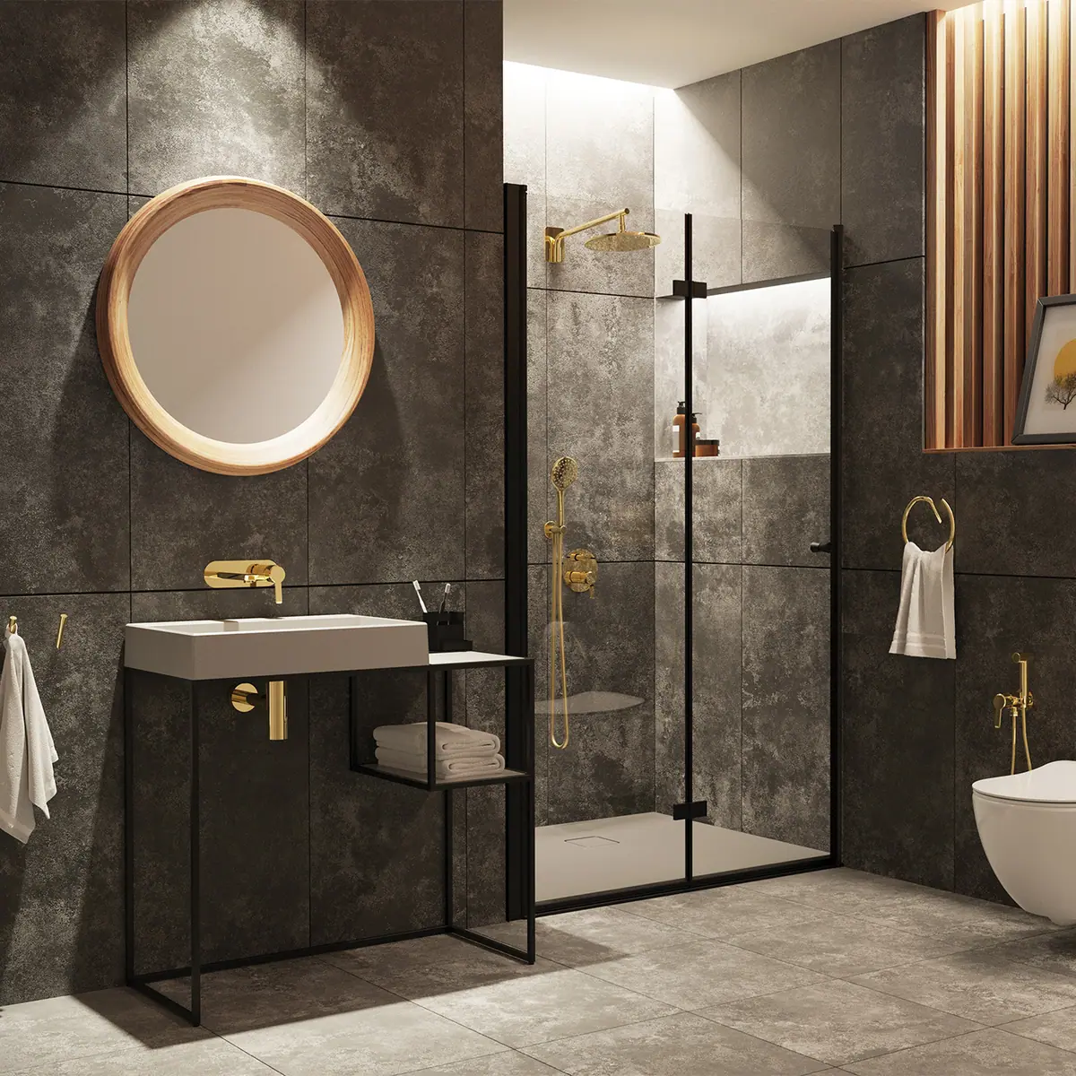 Seinapealne WC-pott prill-lauaga Deante Peonia, valge