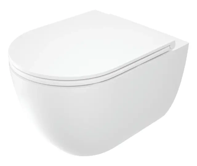 Seinapealne WC-pott prill-lauaga Deante Round 515x362 mm, valge