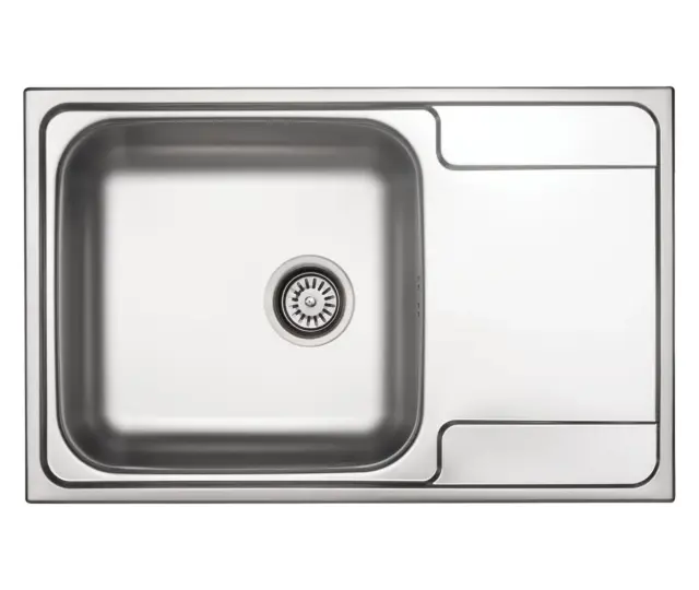 Ühe kraanikausiga nõrutusalaga roostevabast terasest köögivalamu Deante Soul 79 x 50 cm, satiin