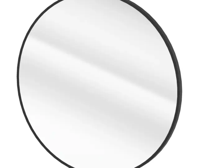 Ümmargune vannitoapeegel Deante Round Ø600 mm, matt must raam