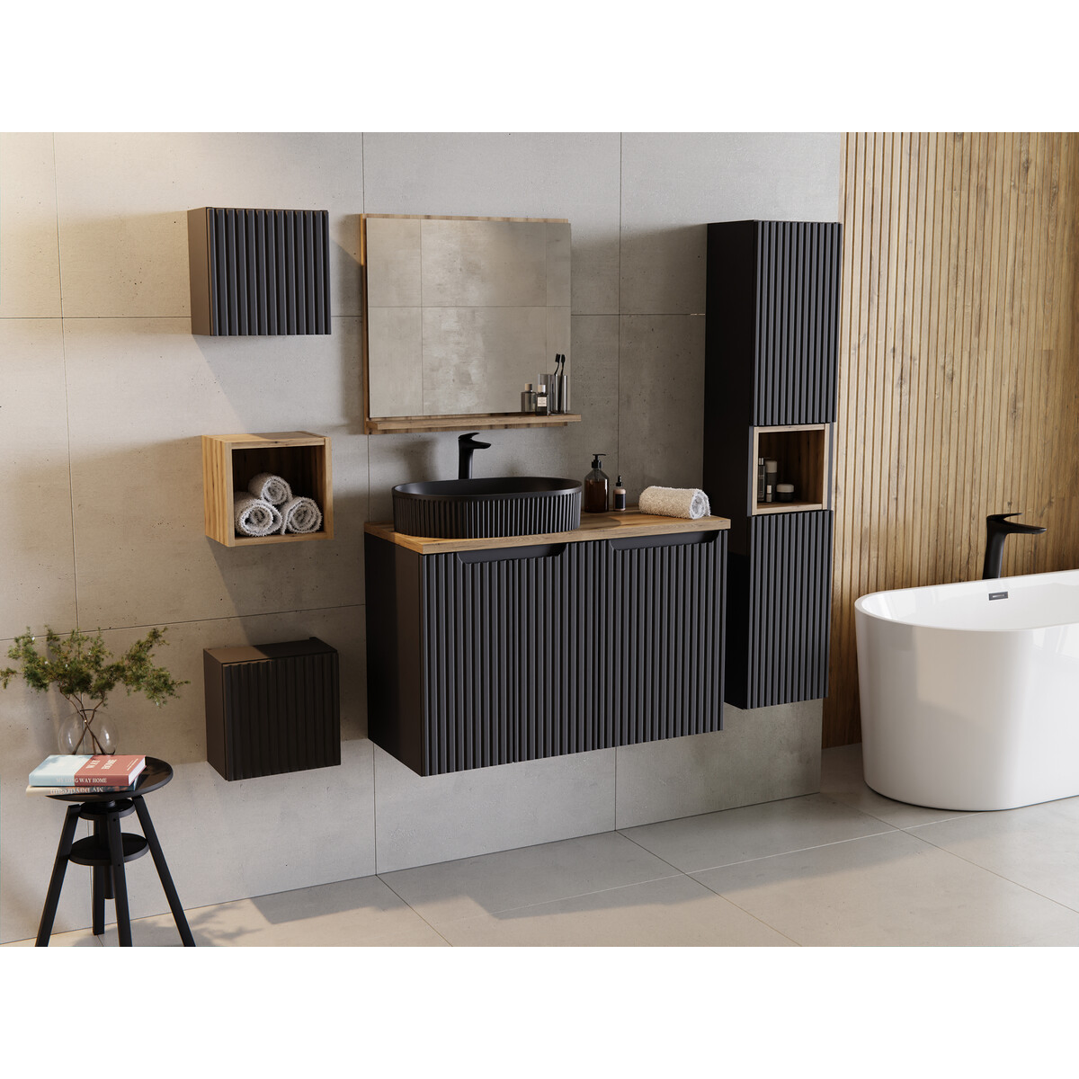 Valamukapp Comad Nova Black 50 × 57 cm, 2 ust, matt must