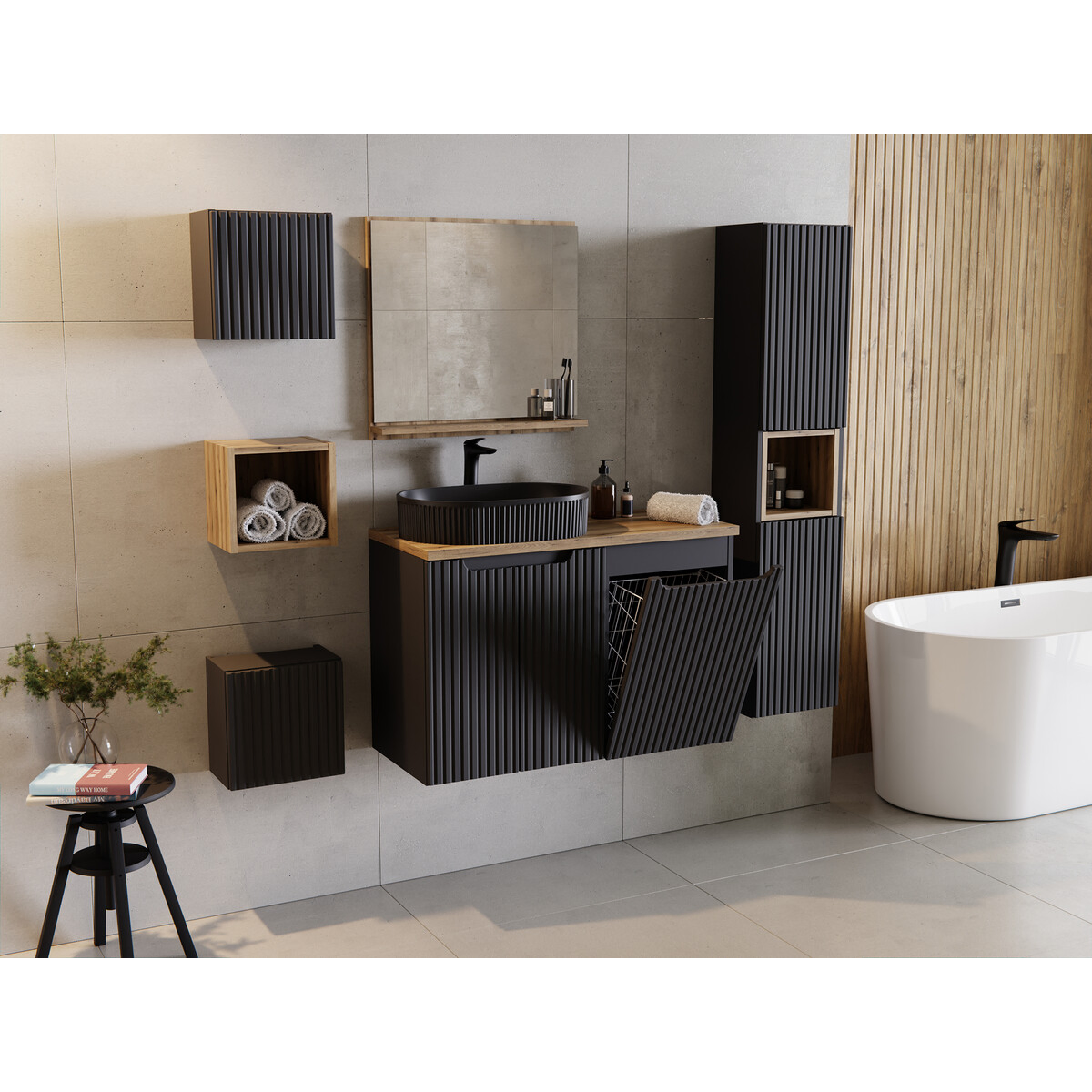 Valamukapp Comad Nova Black 50 × 57 cm, 2 ust, matt must