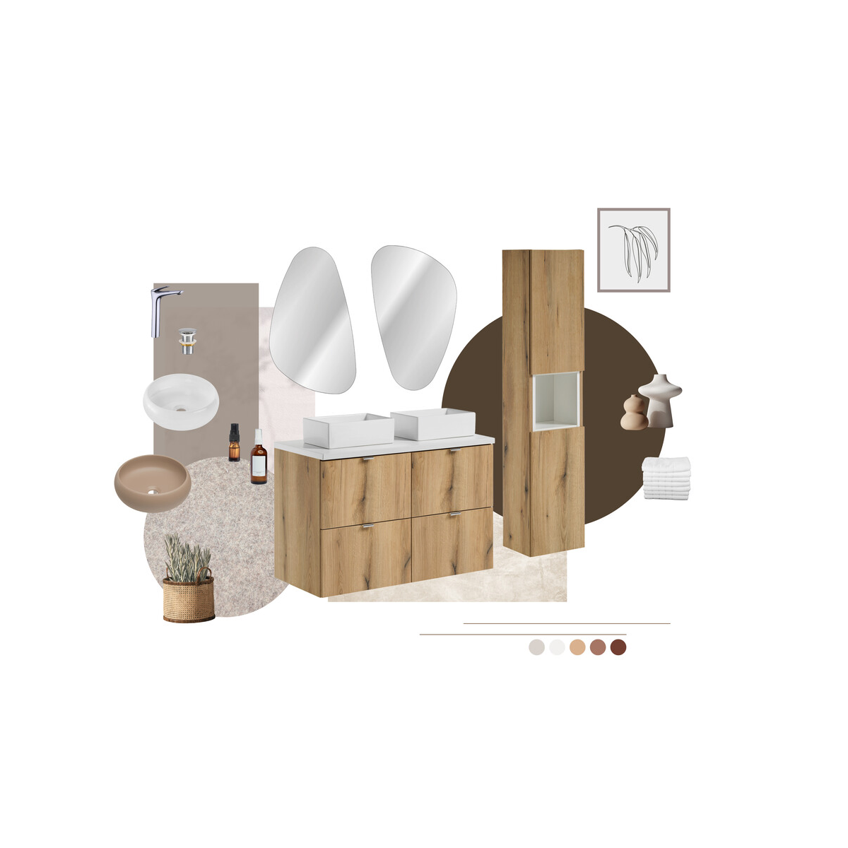Valamukapp Comad Nova Oak 60 × 57 cm, 2 sahtlit, coast evoke tamm