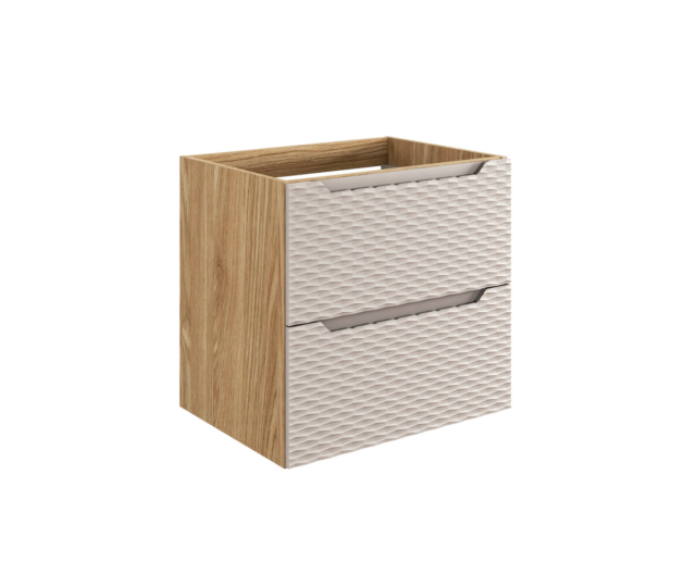 Valamukapp Comad Ocean Beige 60 × 57 cm, 2 sahtlit, õlitatud tamm ja beež