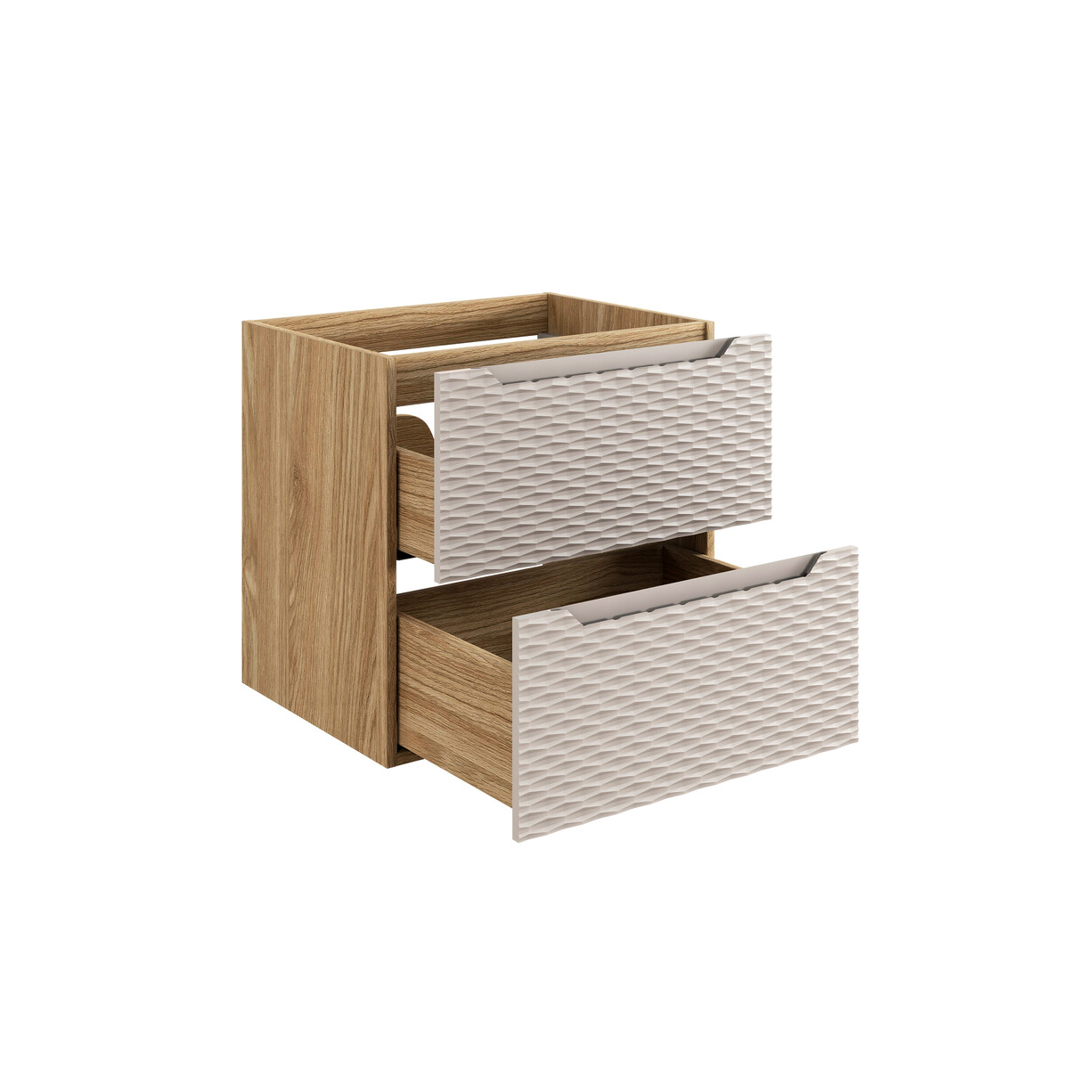 Valamukapp Comad Ocean Beige 60 × 57 cm, 2 sahtlit, õlitatud tamm ja beež
