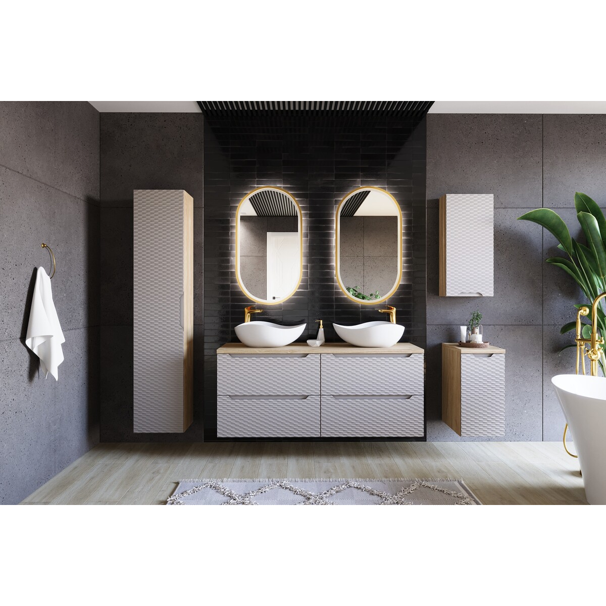 Valamukapp Comad Ocean Beige 70 cm, õlitatud tamm ja beež