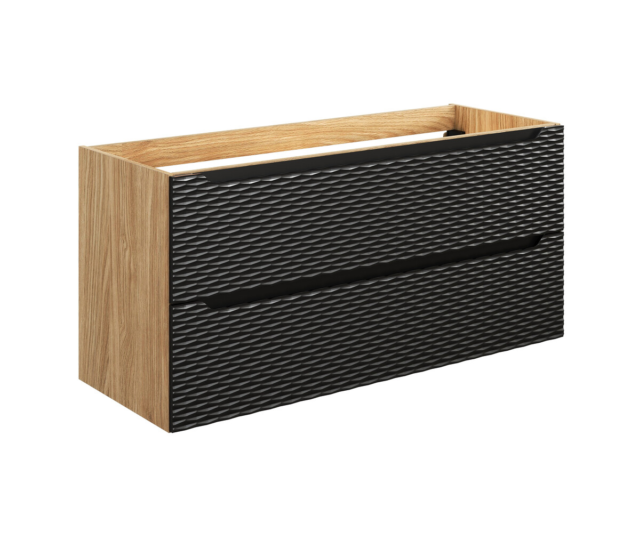 Valamukapp Comad Ocean Black 120 cm, matt must ja õlitatud tamm