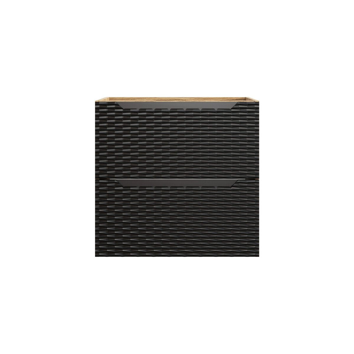 Valamukapp Comad Ocean Black 60 × 57 cm, 2 sahtlit, matt must ja õlitatud tamm