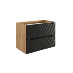 Valamukapp Comad Ocean Black 80 cm, matt must ja õlitatud tamm