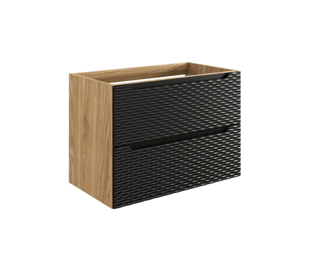 Valamukapp Comad Ocean Black 80 cm, matt must ja õlitatud tamm