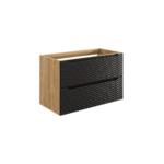 Valamukapp Comad Ocean Black 90 cm, matt must ja õlitatud tamm