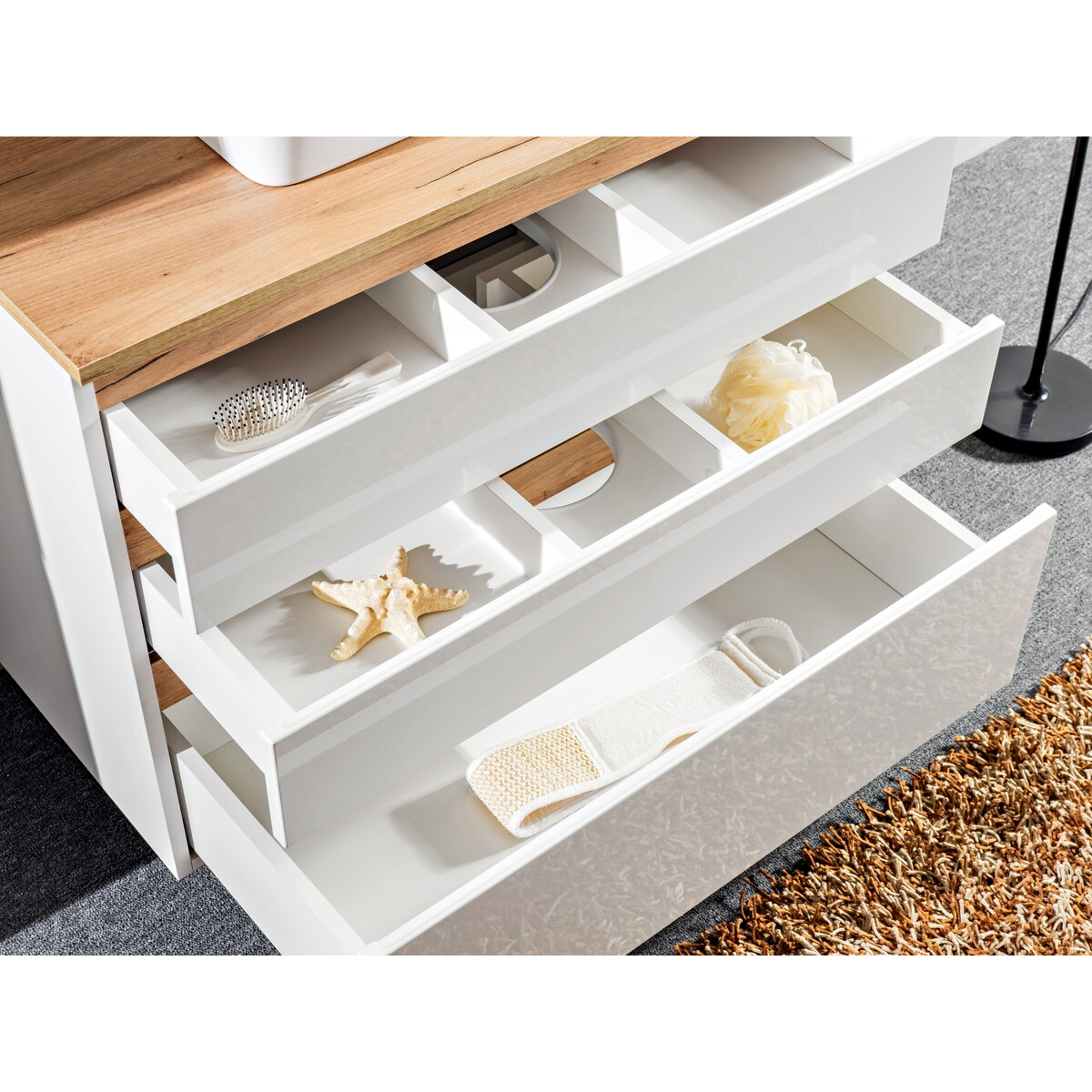 Valamukapp Comad Platinum 94 cm, valge ja Craft-tamm