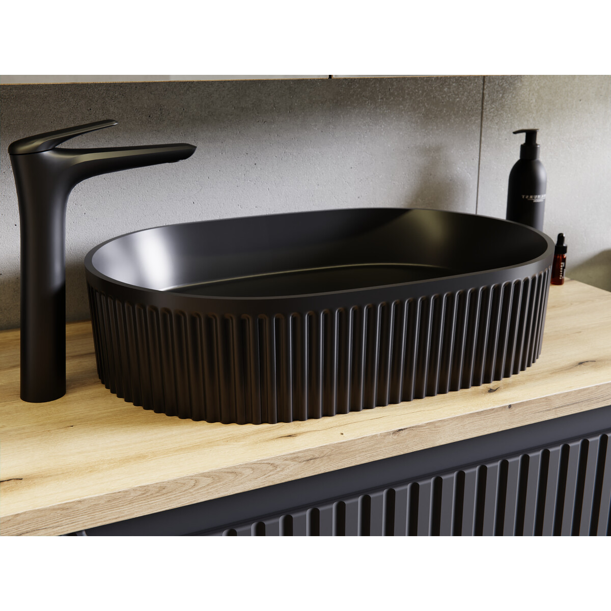 Vannitoa töötasapind Comad Countertop Tall Taps 5 × 19 × 29 cm, matt must