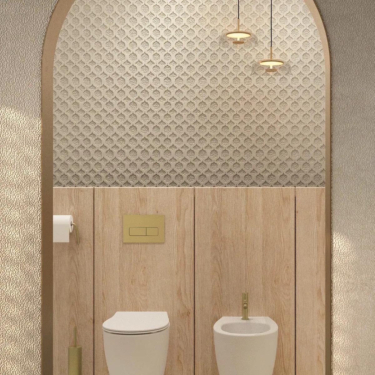 WC loputusnupp slim Deante 247x165 mm, harjatud kuld