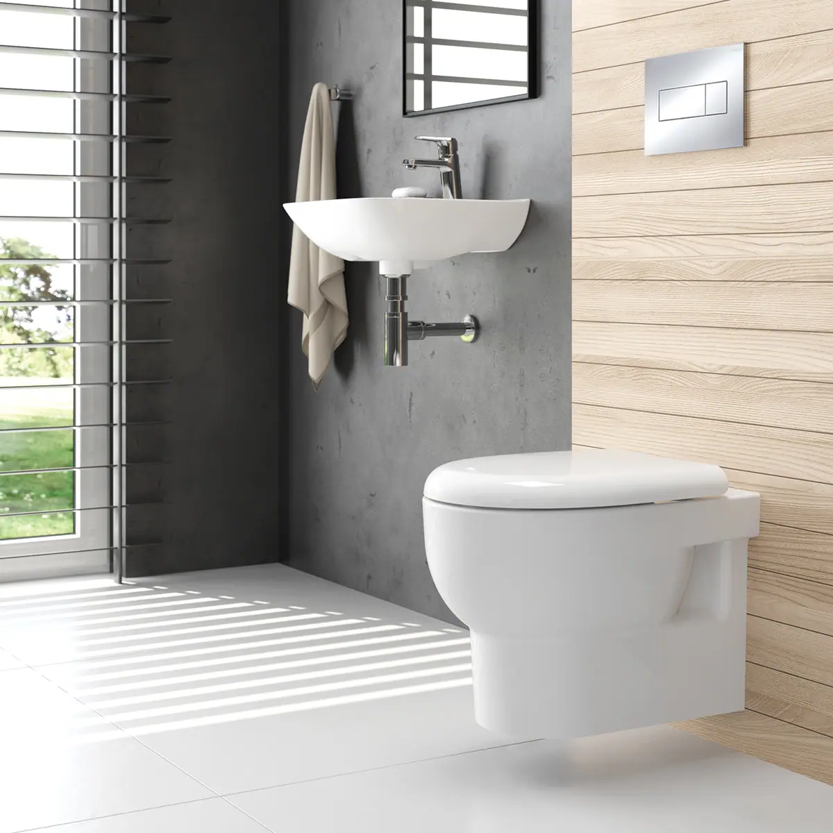 WC loputusnupp slim Deante 247x165 mm, kroom