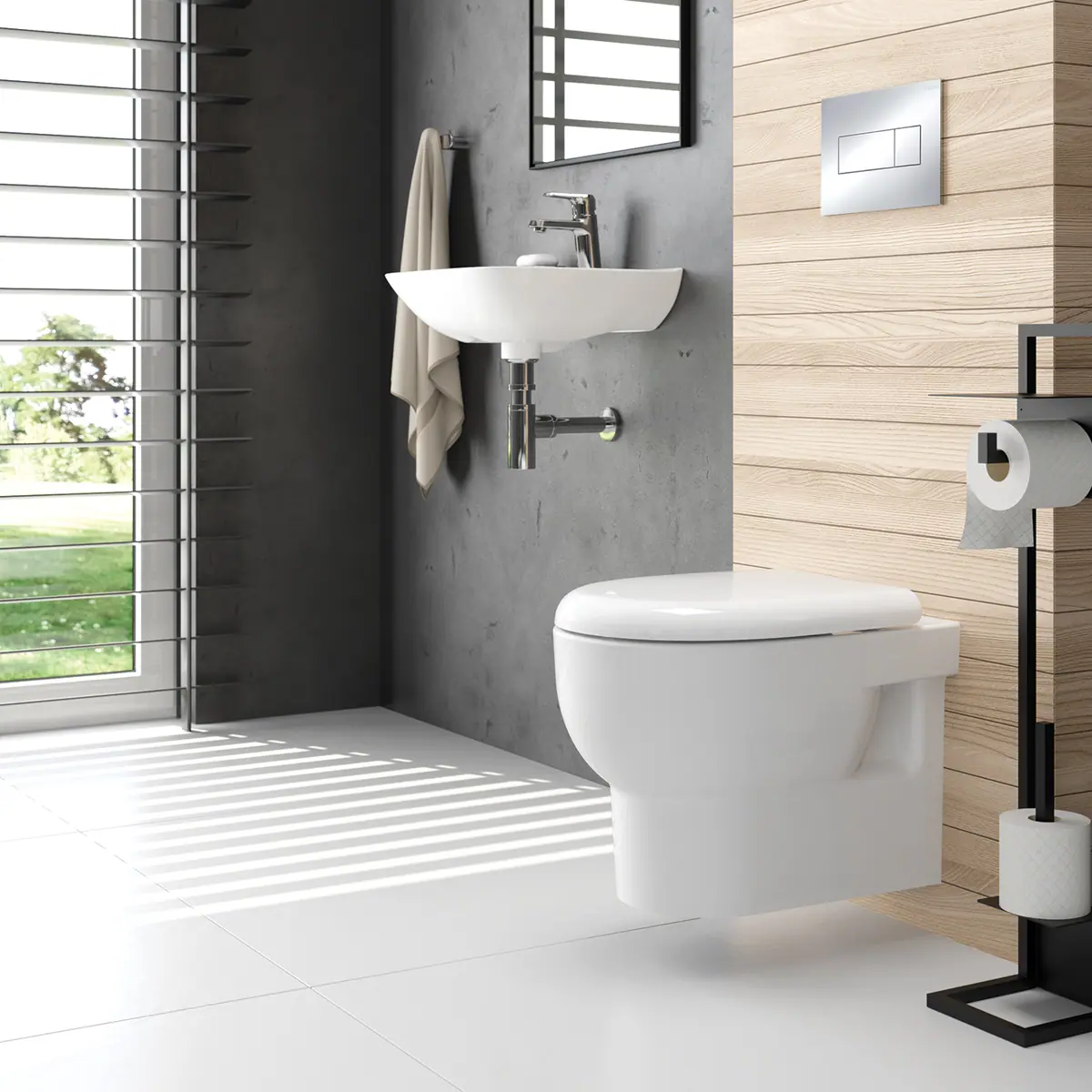 WC loputusnupp slim Deante 247x165 mm, kroom