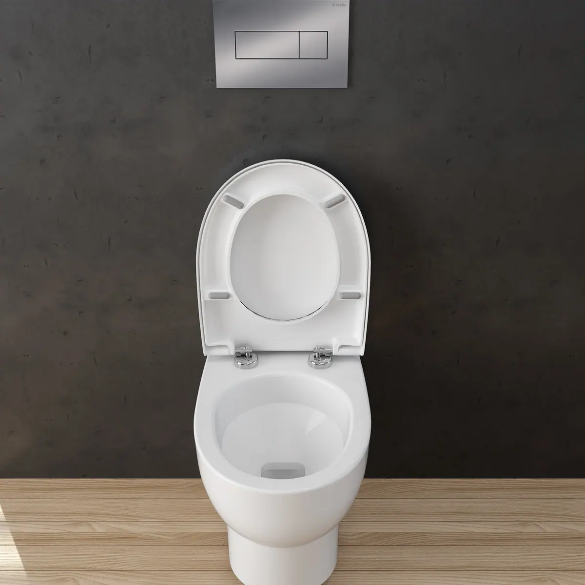 WC loputusnupp slim Deante 247x165 mm, kroom