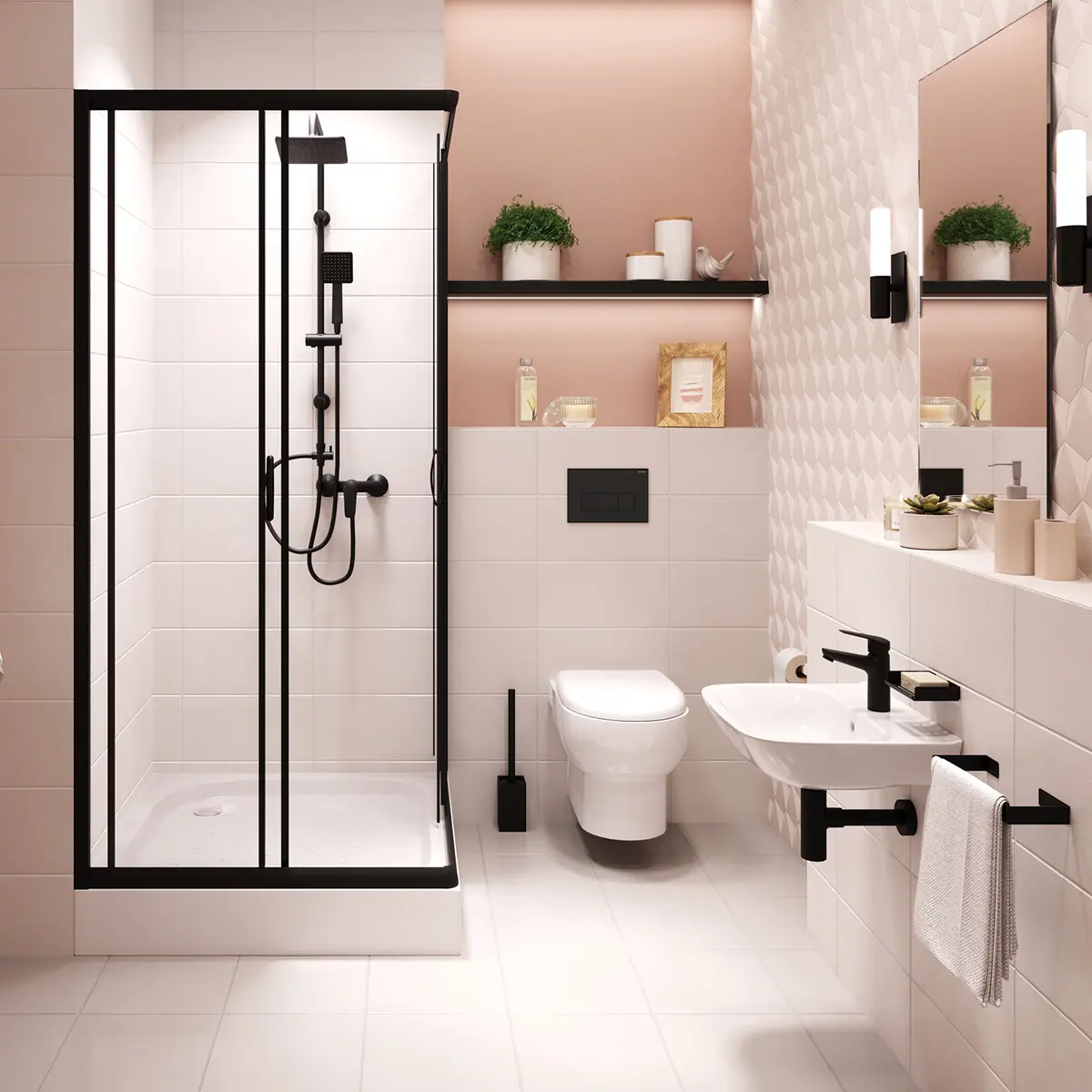 WC loputusnupp slim Deante 247x165 mm, must