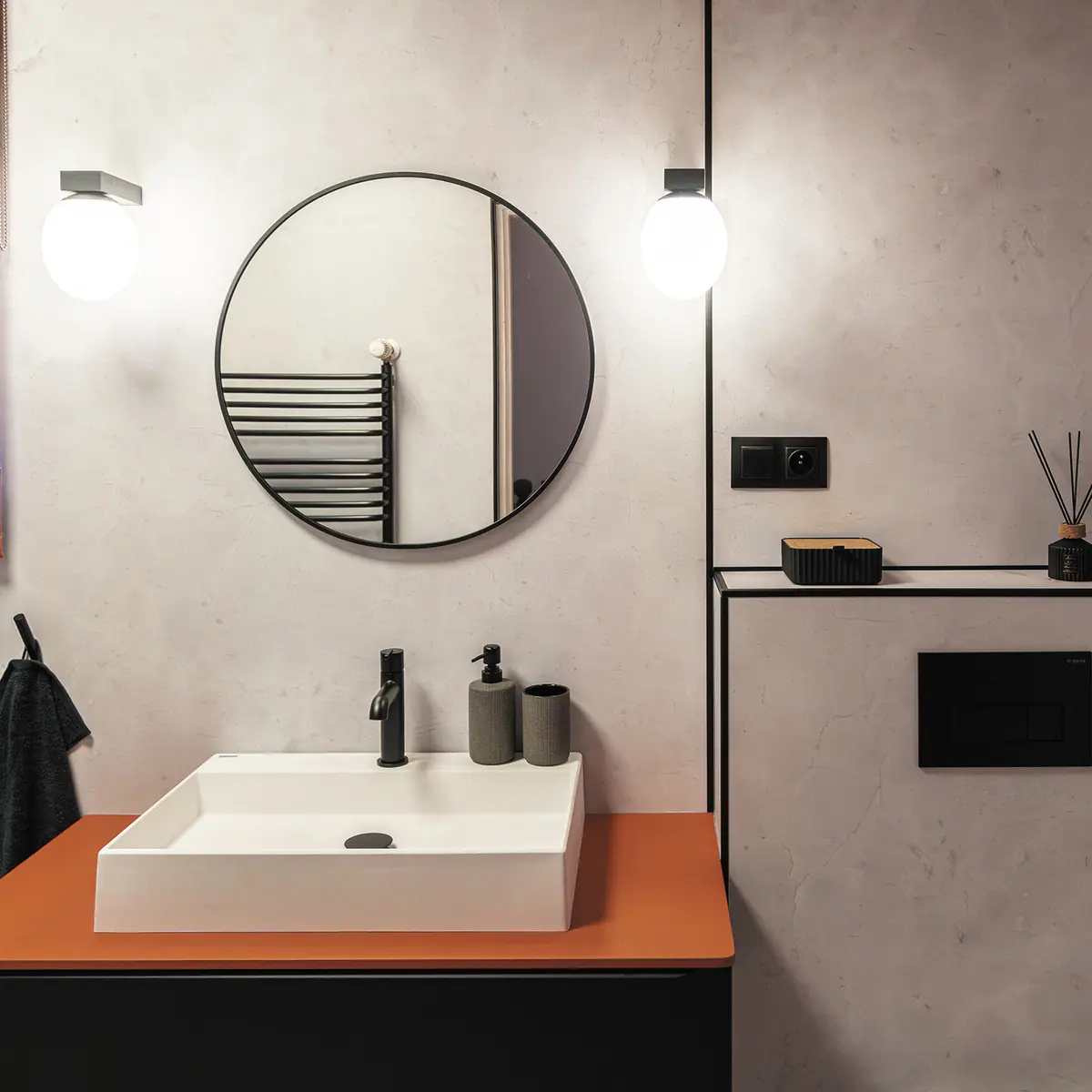 WC loputusnupp slim Deante 247x165 mm, must